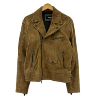 ライダースジャケット Suede Leather Biker Style Jacket BRN 48 ブラウン