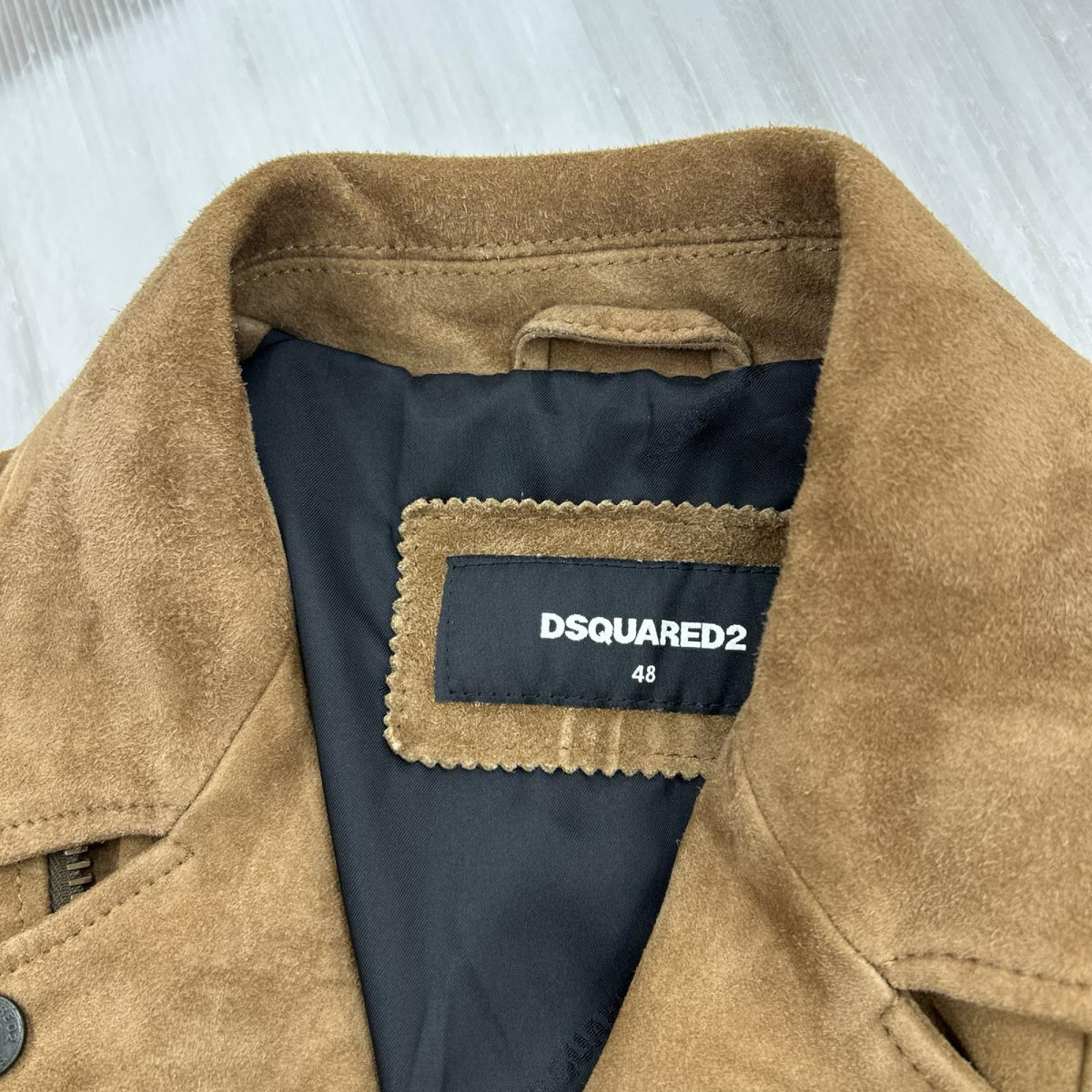 ライダースジャケット Suede Leather Biker Style Jacket BRN 48 ブラウン