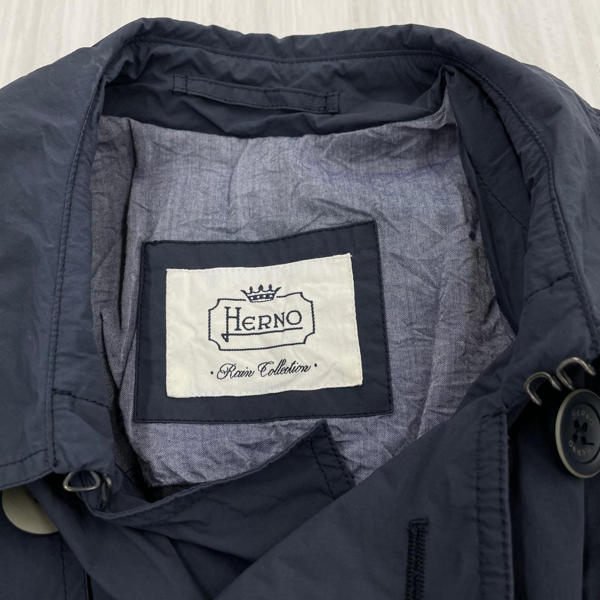 ジャケット HERNO ﾄﾚﾝﾁｺｰﾄ 紺 46 ネイビー