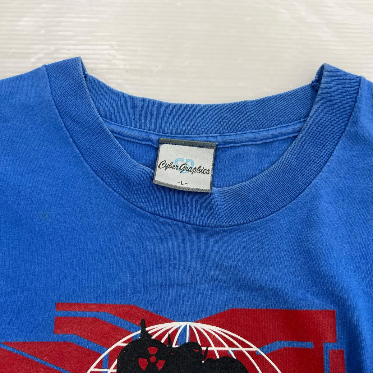 半袖Ｔシャツ 90s COSPA  Cyber Graphics 悪　Tｼｬﾂ（L) L ブルー