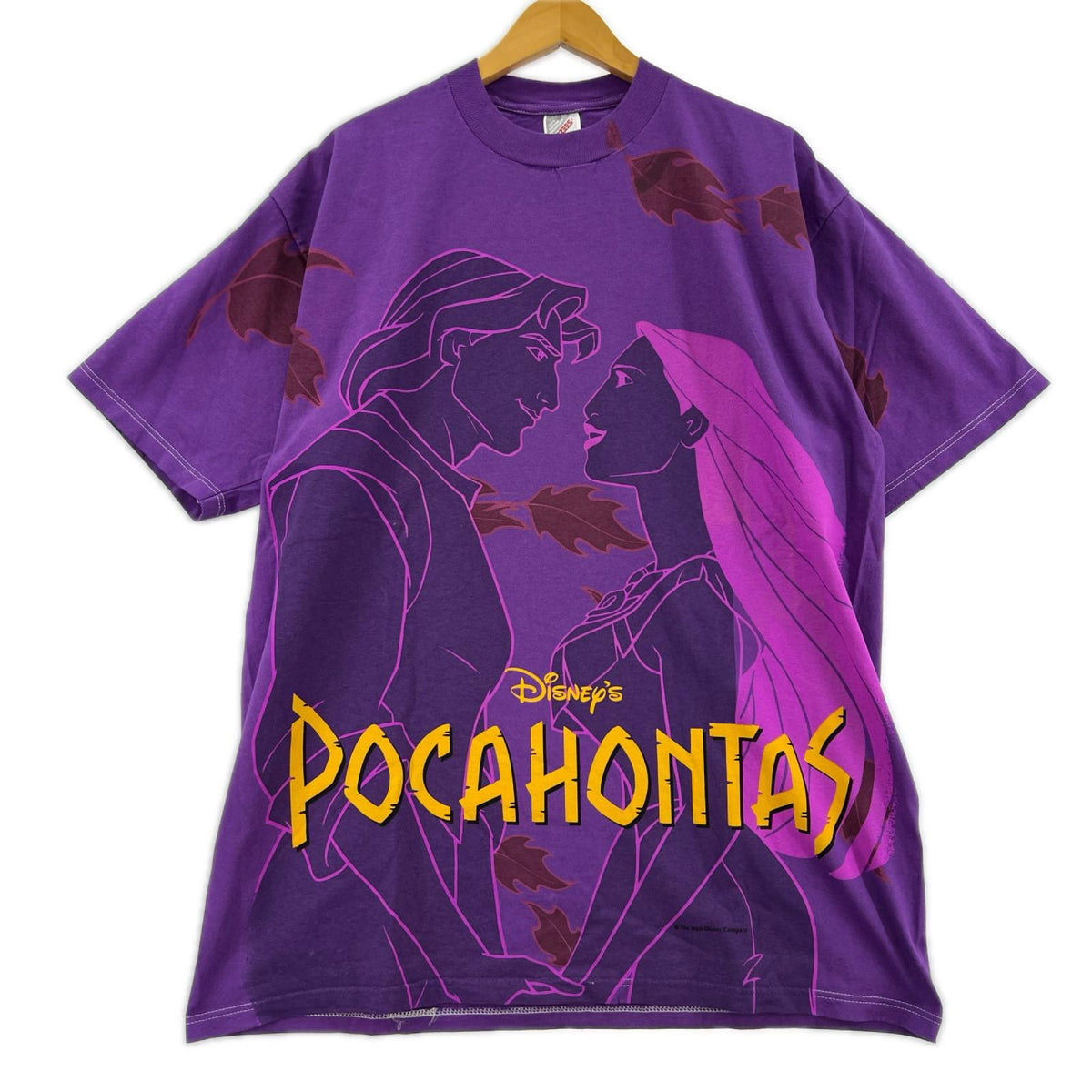 半袖Ｔシャツ 90s JERZEES USA製　ﾃﾞｨｽﾞﾆｰ ﾎﾟｶﾎﾝﾀｽ（XL)