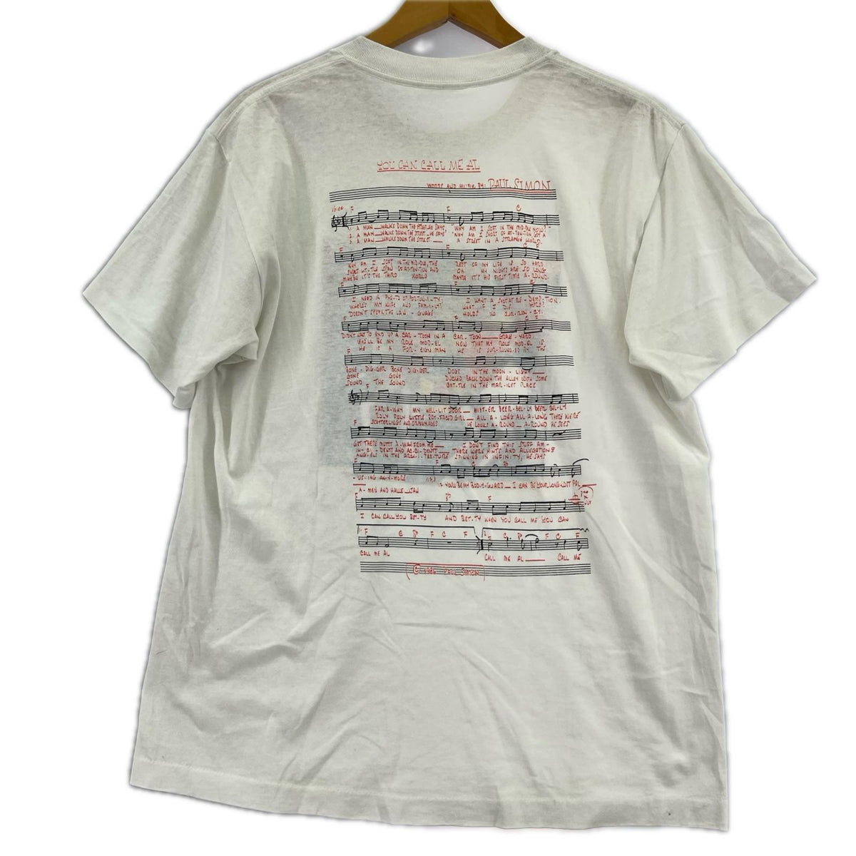 半袖Ｔシャツ 80s ﾎﾟｰﾙｻｲﾓﾝ GRACELAND Tour ﾐｭｰｼﾞｯｸT L ホワイト