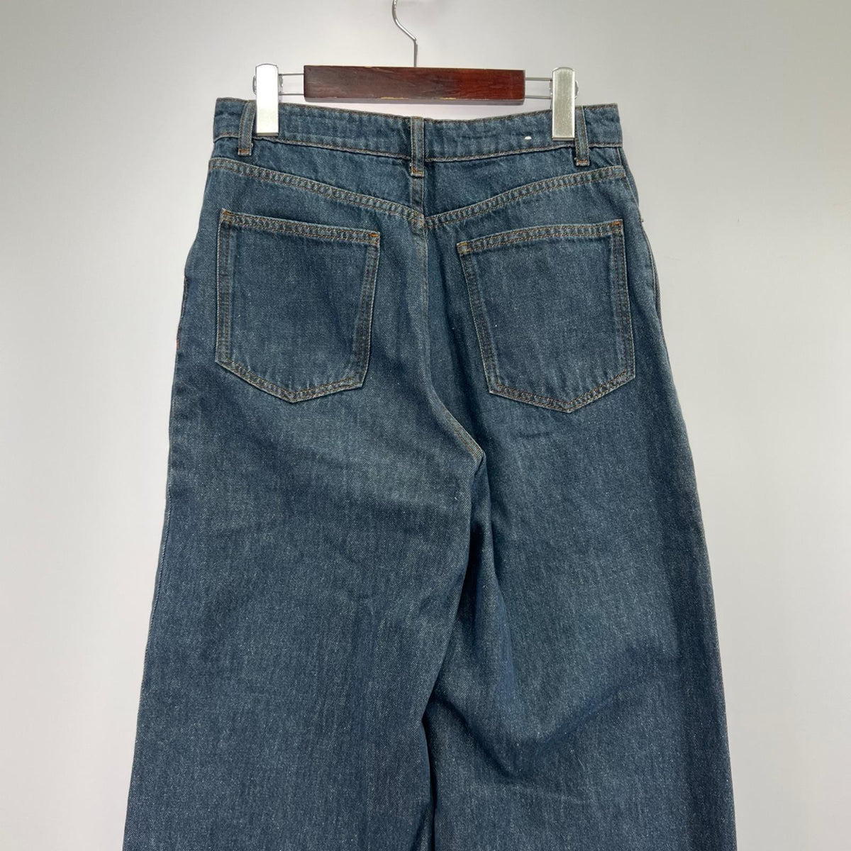 デニムパンツ ﾜｲﾄﾞｼﾙｴｯﾄ ﾃﾞﾆﾑ 34 ブルー