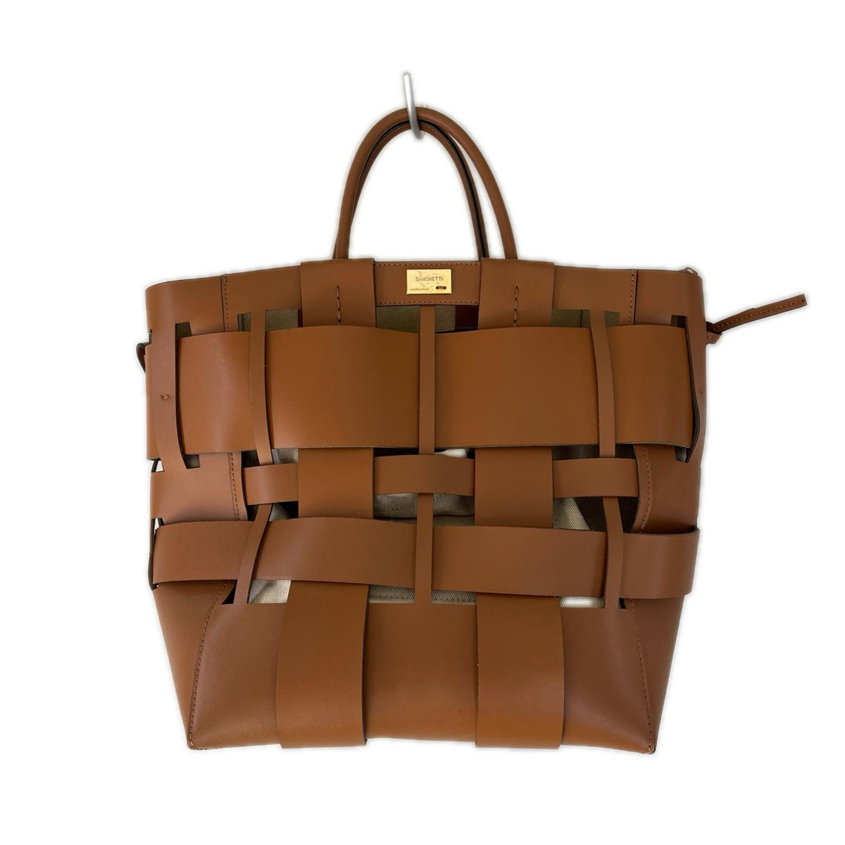 ショルダーバッグ ZANCHETTI WOVEN MIDI SHOPPER 2WAYﾊﾞｯｸﾞ ブラウン