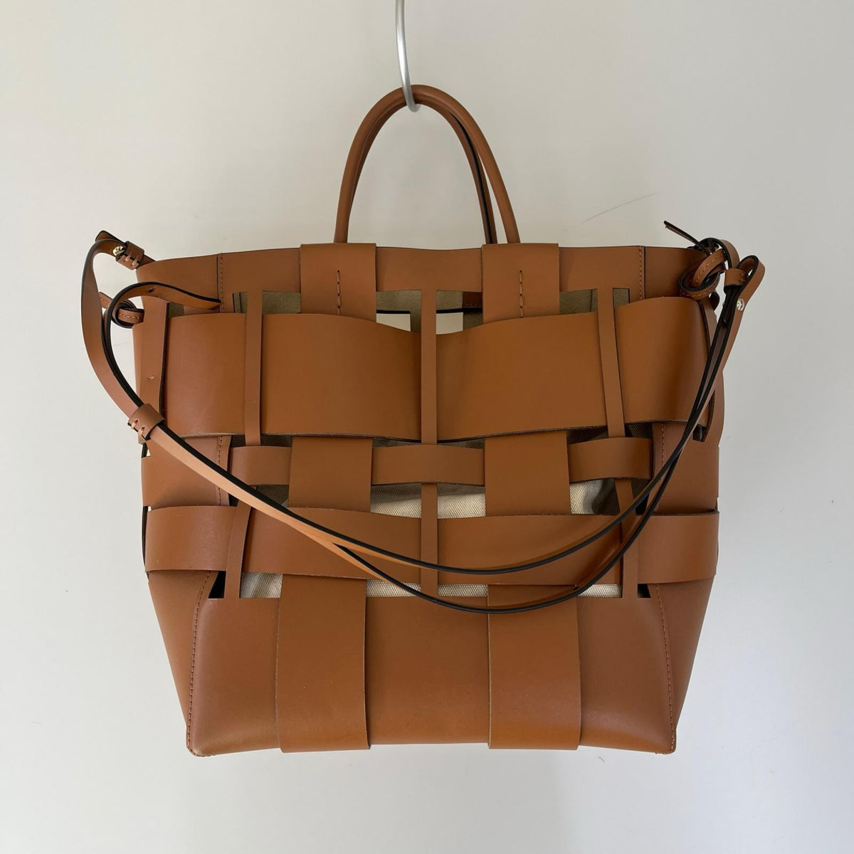 ショルダーバッグ ZANCHETTI WOVEN MIDI SHOPPER 2WAYﾊﾞｯｸﾞ ブラウン