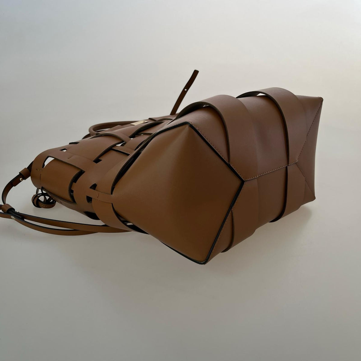ショルダーバッグ ZANCHETTI WOVEN MIDI SHOPPER 2WAYﾊﾞｯｸﾞ ブラウン
