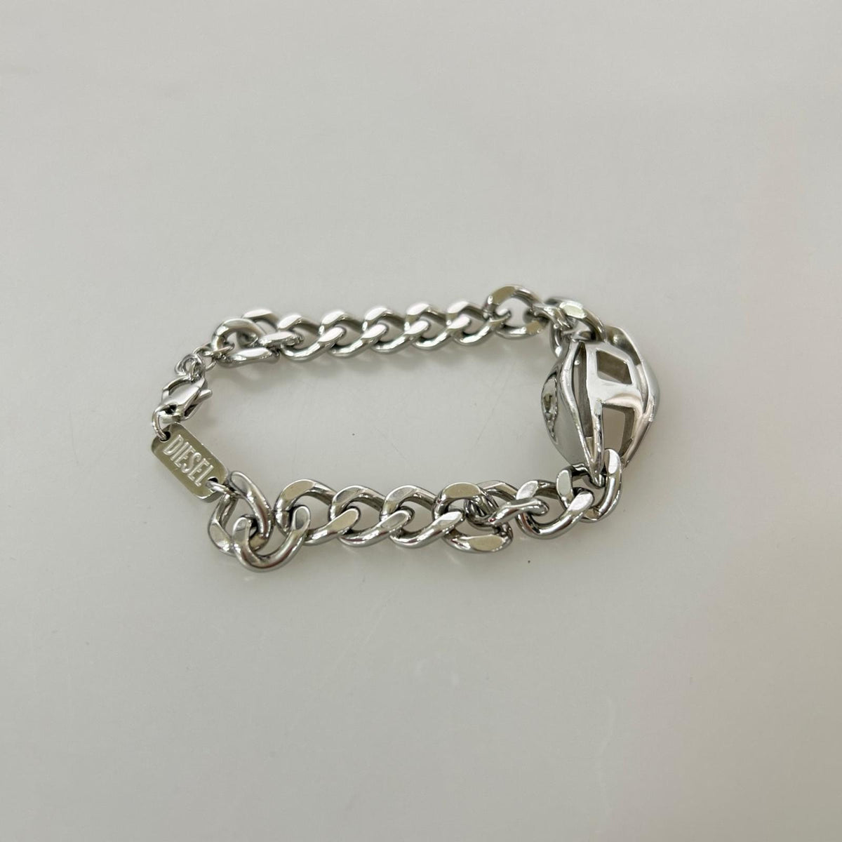 ブレスレット DIESEL Oval D Curve Chain Bracelet DX1432040 シルバー