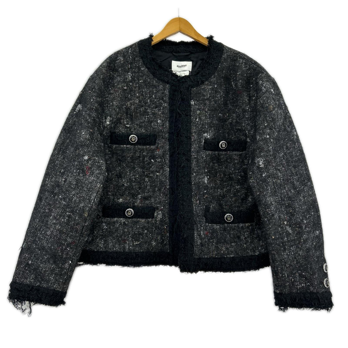 ジャケット doublet RECYCLED FELT TWEED-STYLE JACKET M ブラック