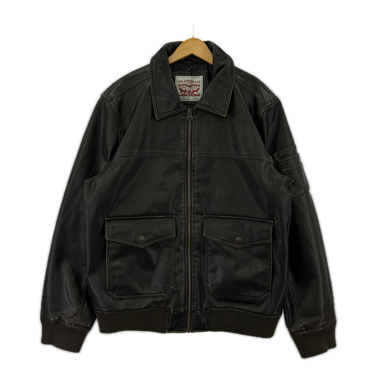 ジャケット ﾌｪｲｸﾚｻﾞｰ A-2 ﾌﾗｲﾄｼﾞｬｹｯﾄ 茶 L L ブラウン