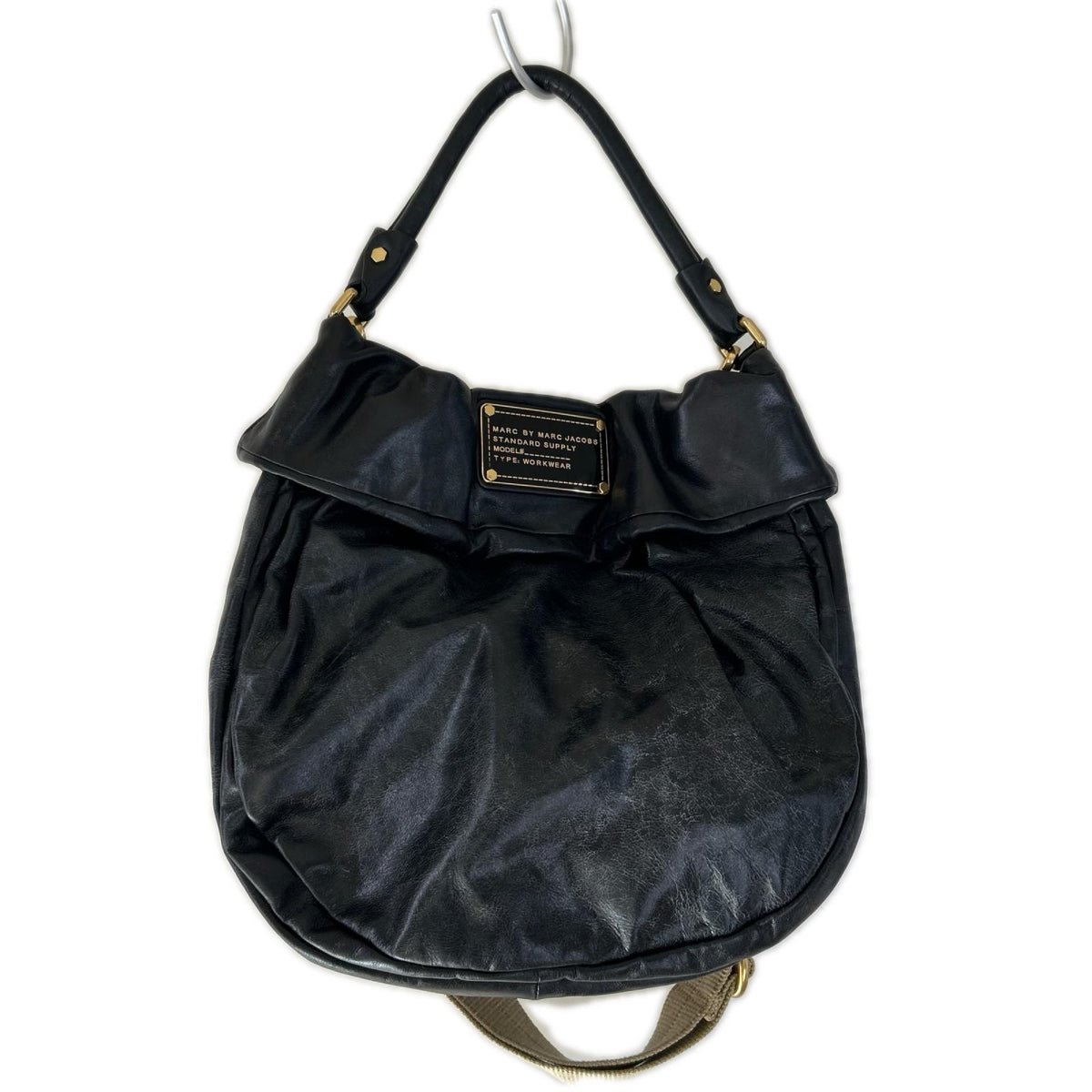 ショルダーバッグ classic Q Hillier Hobo ﾌﾟﾚｰﾄﾚｻﾞｰﾊﾞｯｸﾞ ブラック