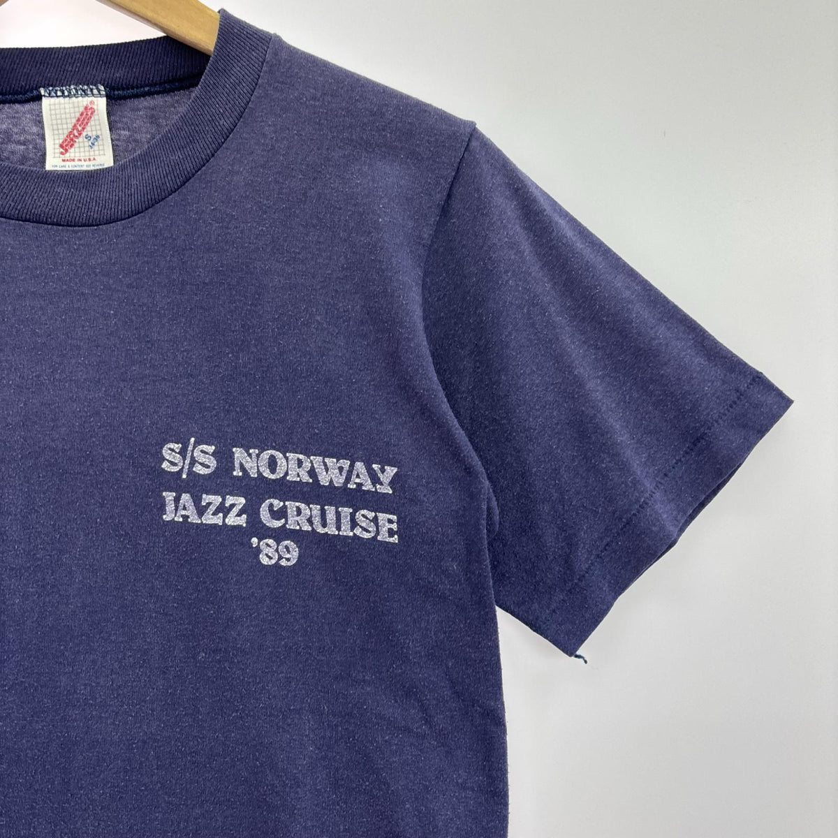 半袖Ｔシャツ 80s JERZEES まわしﾀｸﾞ ｼﾝｸﾞﾙｽﾃｯﾁ NVY S S ネイビー