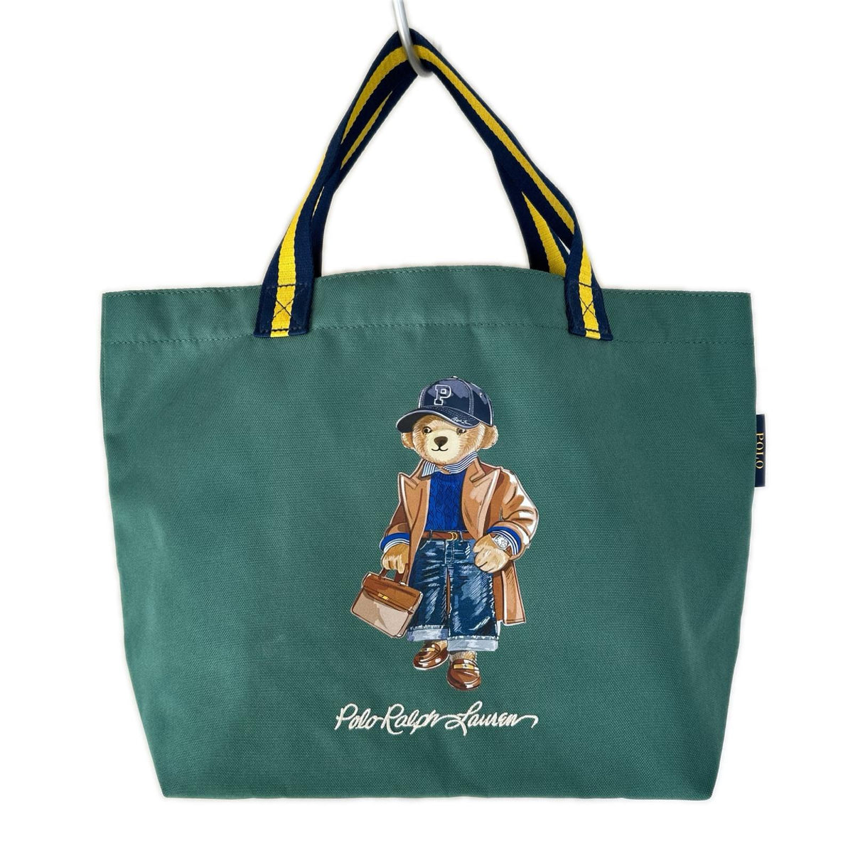 ハンドバッグ POLO RALPH LAUREN ﾎﾟﾛﾍﾞｱ ﾎﾟｰﾁ付 ﾊﾝﾄﾞﾊﾞｯｸﾞ ｸﾞﾘｰﾝ