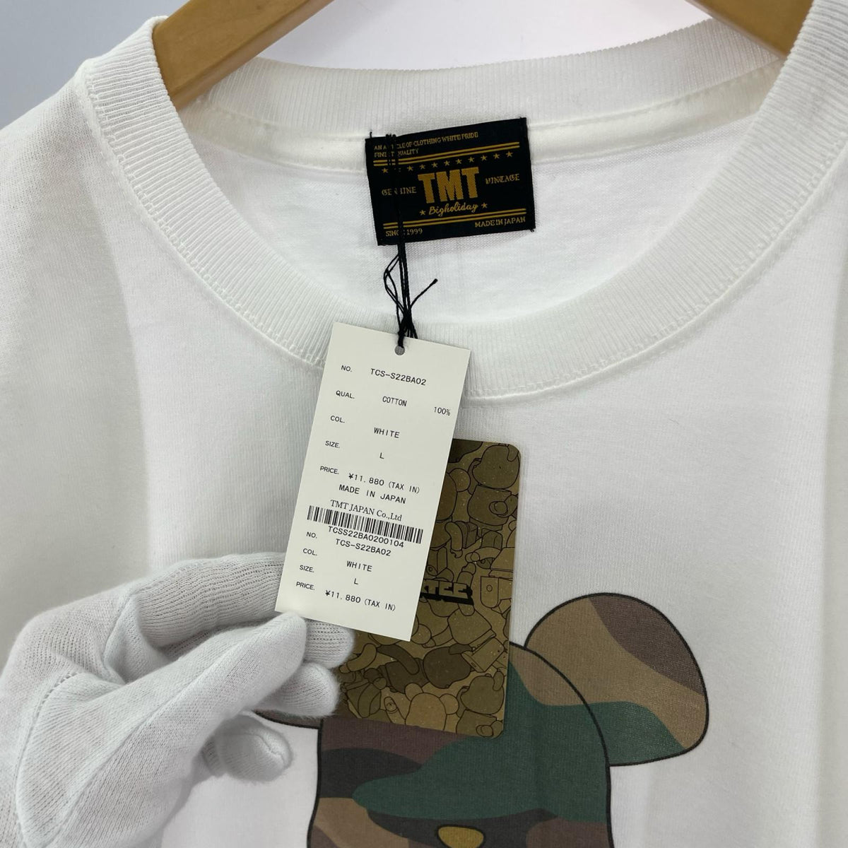 半袖Ｔシャツ TMT BE@RBRICK HEAVY JERSEY S/SL TEE L ホワイト