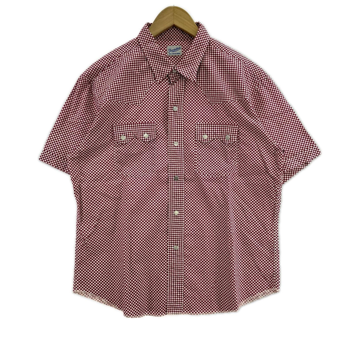 半袖シャツ ｷﾞﾝｶﾞﾑﾁｪｯｸ red M M レッド