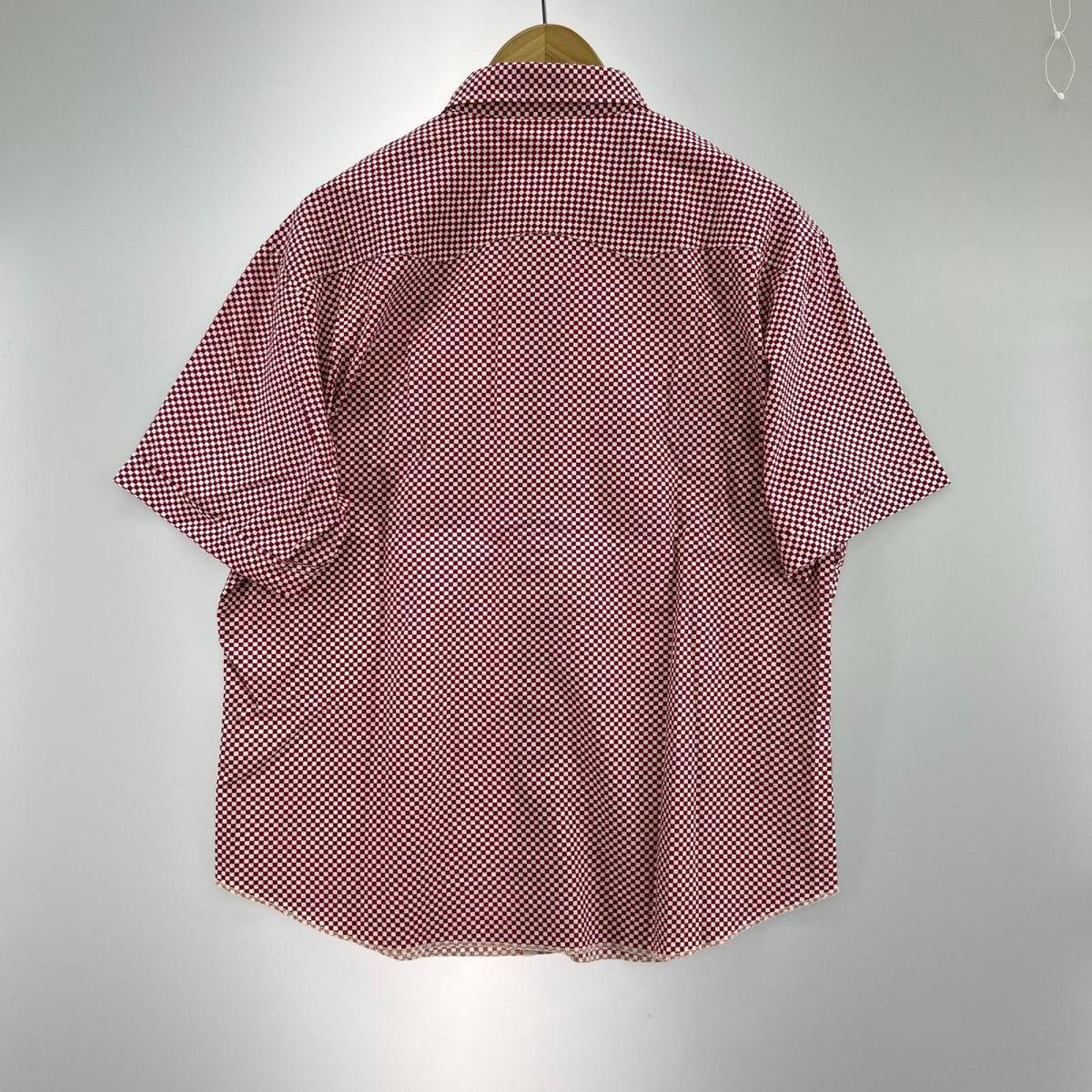 半袖シャツ ｷﾞﾝｶﾞﾑﾁｪｯｸ red M M レッド
