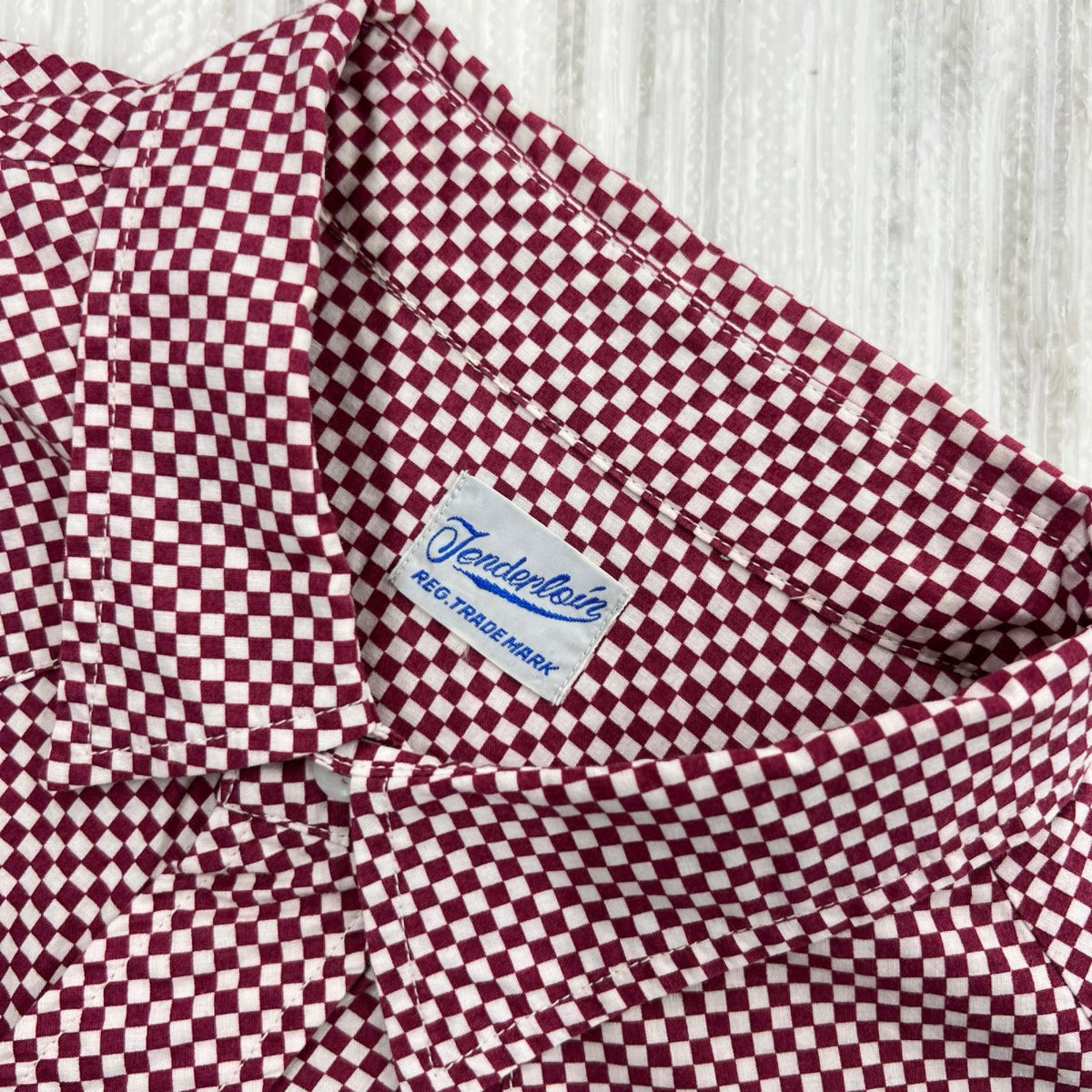 半袖シャツ ｷﾞﾝｶﾞﾑﾁｪｯｸ red M M レッド