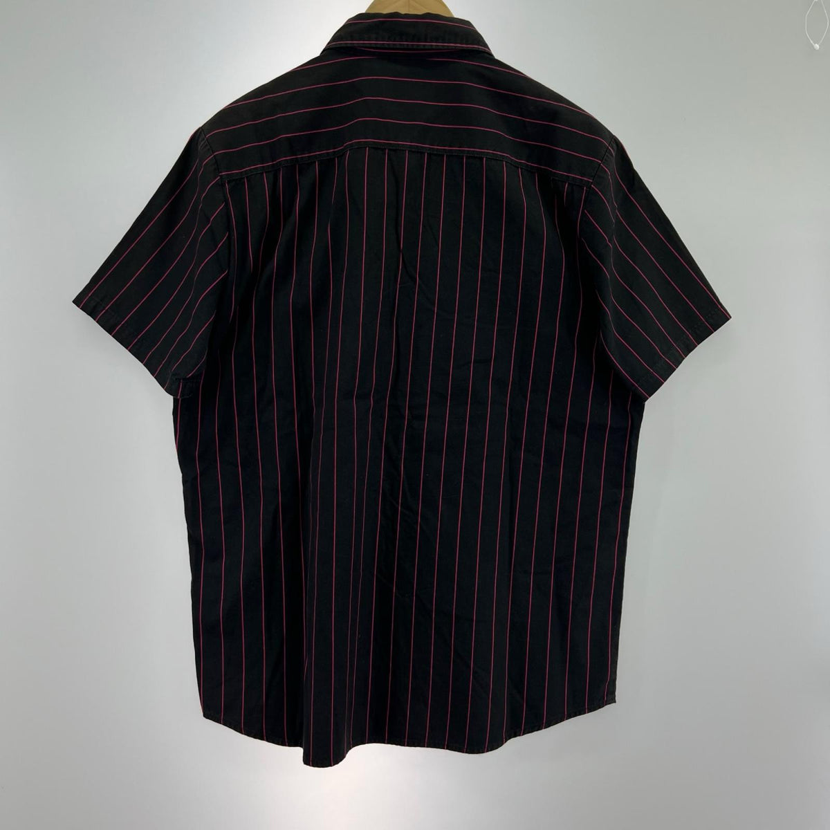 半袖シャツ ﾜｰｸｼｬﾂ ｽﾄﾗｲﾌﾟ BLK L L ブラック