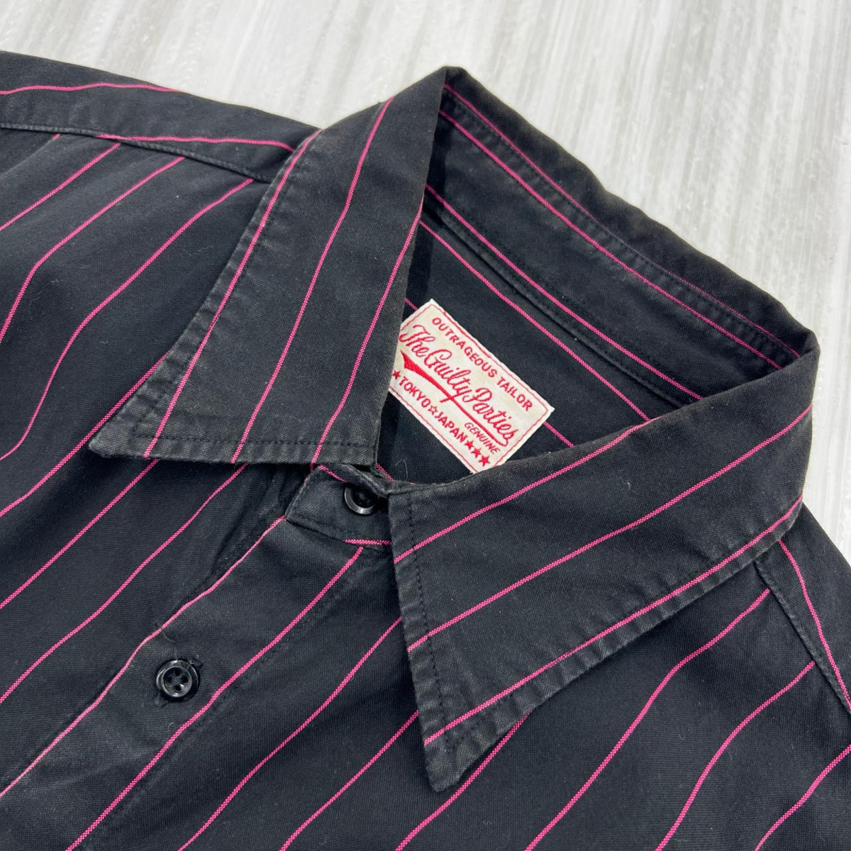 半袖シャツ ﾜｰｸｼｬﾂ ｽﾄﾗｲﾌﾟ BLK L L ブラック