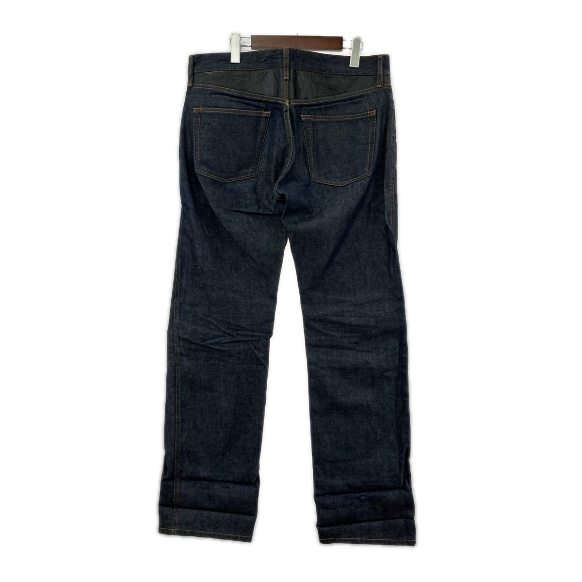パンツ 2010 HOMME フェイクレザー切替 インディゴ M ネイビー
