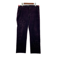 パンツ 01AW D.A.V.F期 花パッチ コーデュロイ L パープル