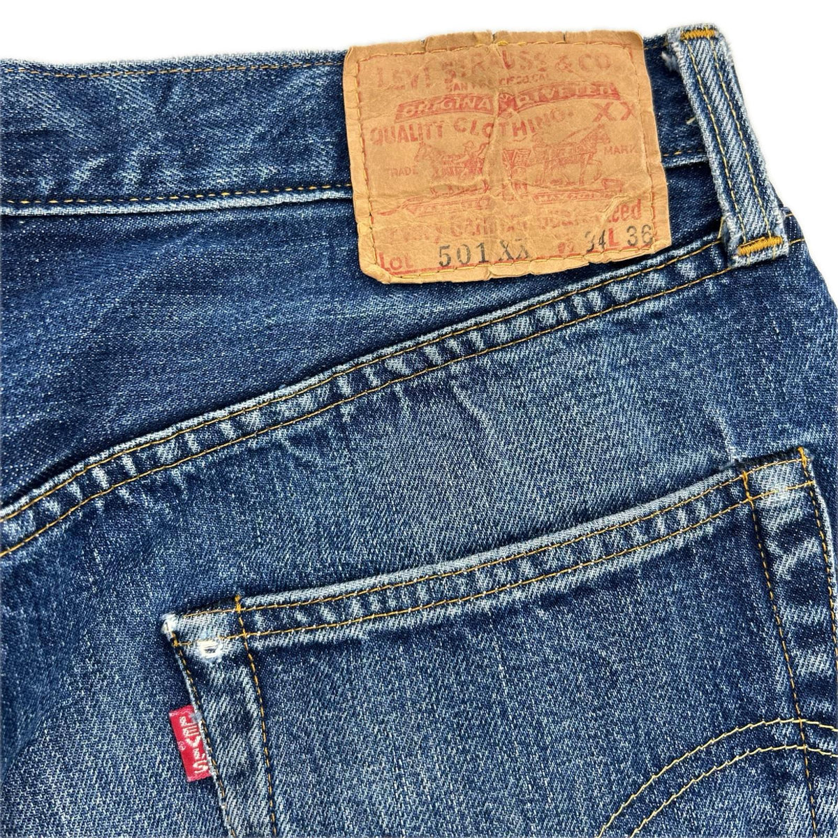 デニムパンツ 90s Levi's ﾊﾞﾚﾝｼｱ工場製 501XX ﾃﾞﾆﾑﾊﾟﾝﾂ W 34L36 34 ブルー