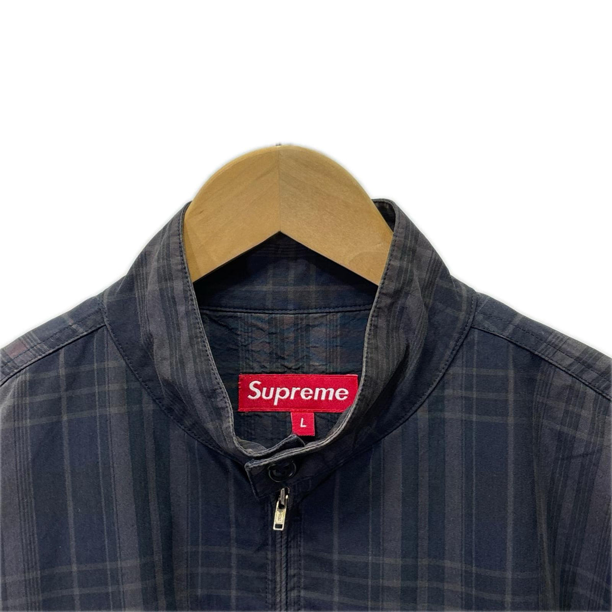 ジャケット CHECK HARRINGTON JACKET (L) L ブラック