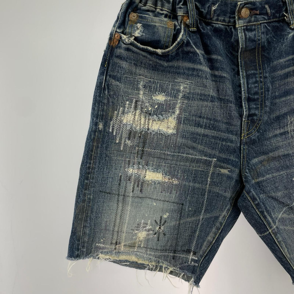 ショートパンツ Remake Denim half Pants (M-R) S