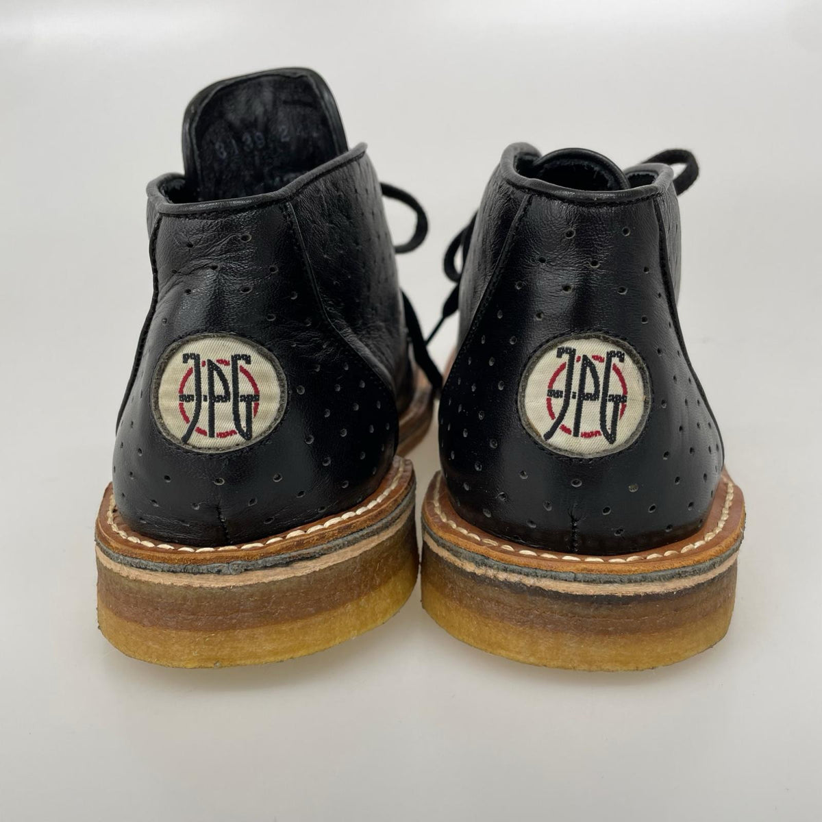 ブーツ JEAN-PAUL GAULTIER ﾊﾟﾝﾁｸﾞﾚｻﾞｰｽｸｴｱﾄｩﾌﾞｰﾂ 黒 24.5cm (US6 1/2 UK6 EU39) ブラック