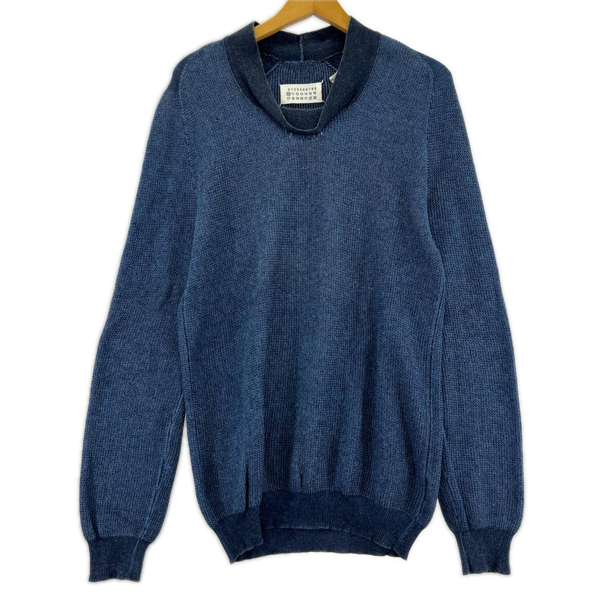 ニット MARTIN MARGIELA 11SS ここのえ期 ｲﾝﾃﾞｨｺﾞｺｯﾄﾝﾆｯﾄ S ｲﾝﾃﾞｨｺﾞ S ブルー