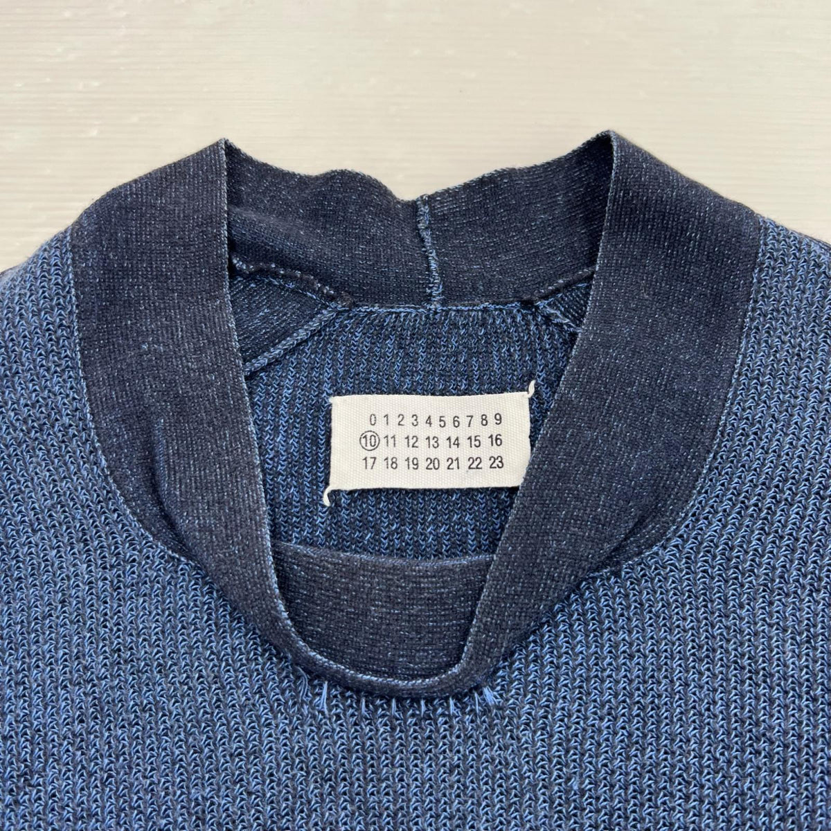ニット MARTIN MARGIELA 11SS ここのえ期 ｲﾝﾃﾞｨｺﾞｺｯﾄﾝﾆｯﾄ S ｲﾝﾃﾞｨｺﾞ S ブルー