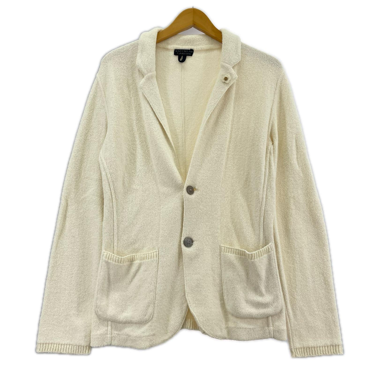 テーラードジャケット LARDINI KNITWEAR ﾆｯﾄﾃｰﾗｰﾄﾞｼﾞｬｹｯﾄ XS 白 ホワイト