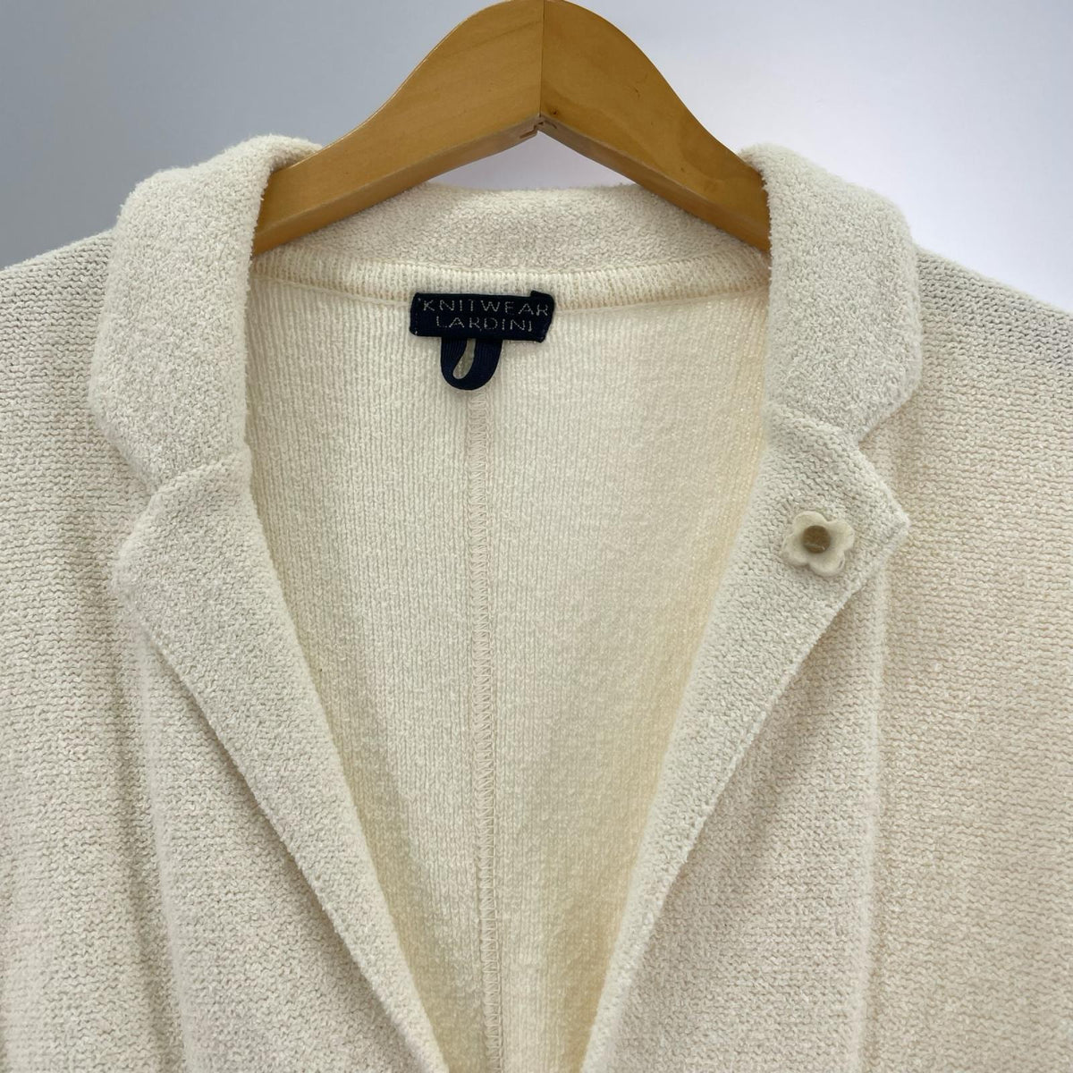 テーラードジャケット LARDINI KNITWEAR ﾆｯﾄﾃｰﾗｰﾄﾞｼﾞｬｹｯﾄ XS 白 ホワイト