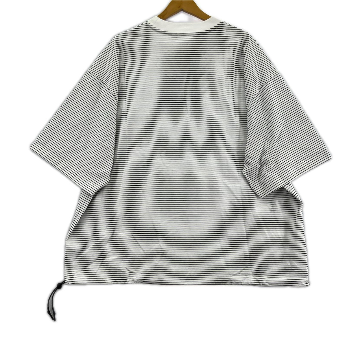 半袖Ｔシャツ ﾄﾞﾛｰｺｰﾄﾞﾎﾞｰﾀﾞｰS/Sｶｯﾄｿｰ ﾎﾜｲﾄ フリー