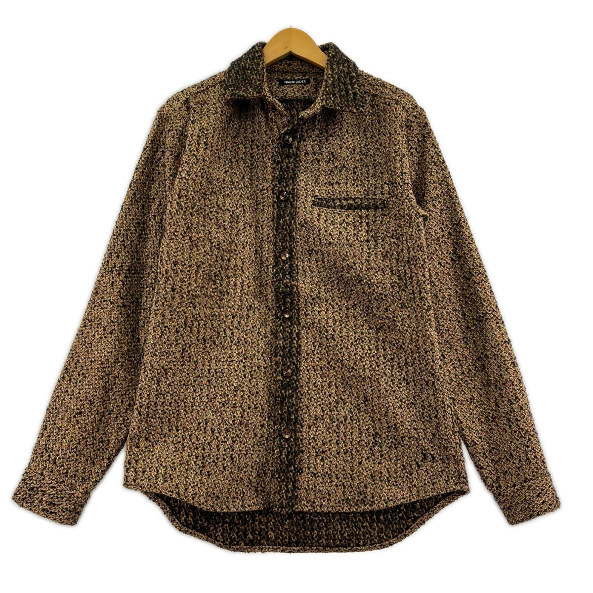 ジャケット FRANK LEDER TWO SIDED BROWN WOOL SHIRT ブラウン