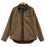 ジャケット FRANK LEDER TWO SIDED BROWN WOOL SHIRT ブラウン