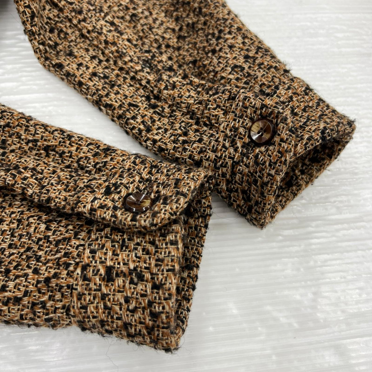 ジャケット FRANK LEDER TWO SIDED BROWN WOOL SHIRT ブラウン