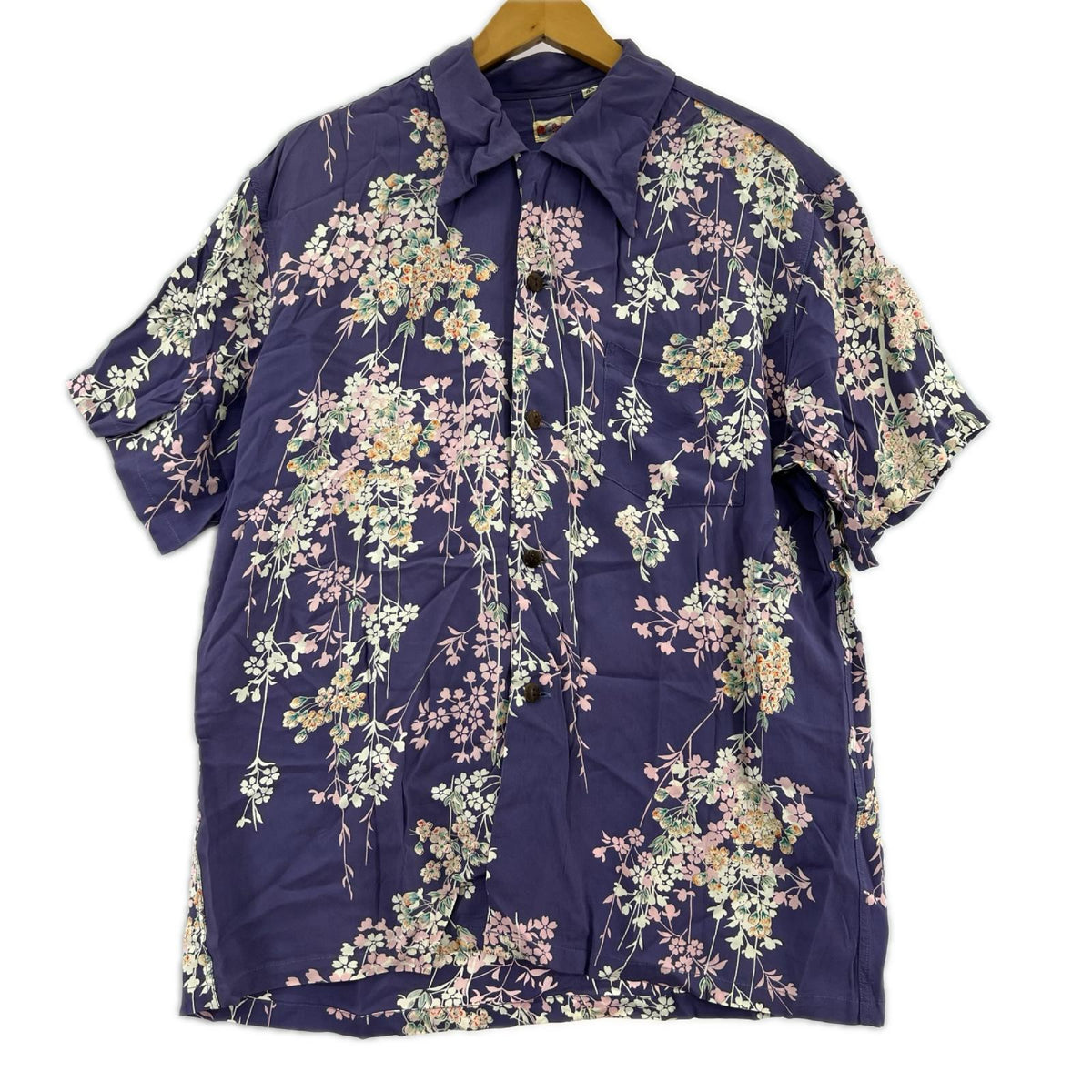 半袖シャツ しだれ桜 L L パープル