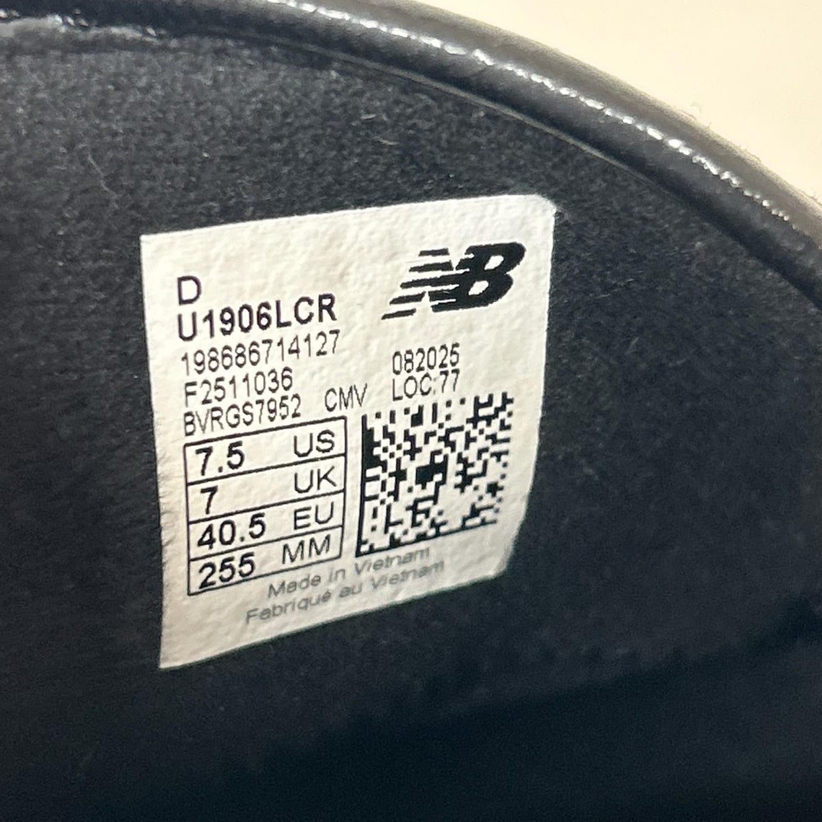 スニーカー 1906L Black Croc 25.5cm (US7 1/2 UK7 EU41) ブラック