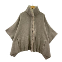 カーディガン ｶｼﾐﾔ ﾆｯﾄﾎﾟﾝﾁｮ (M) M ベージュ