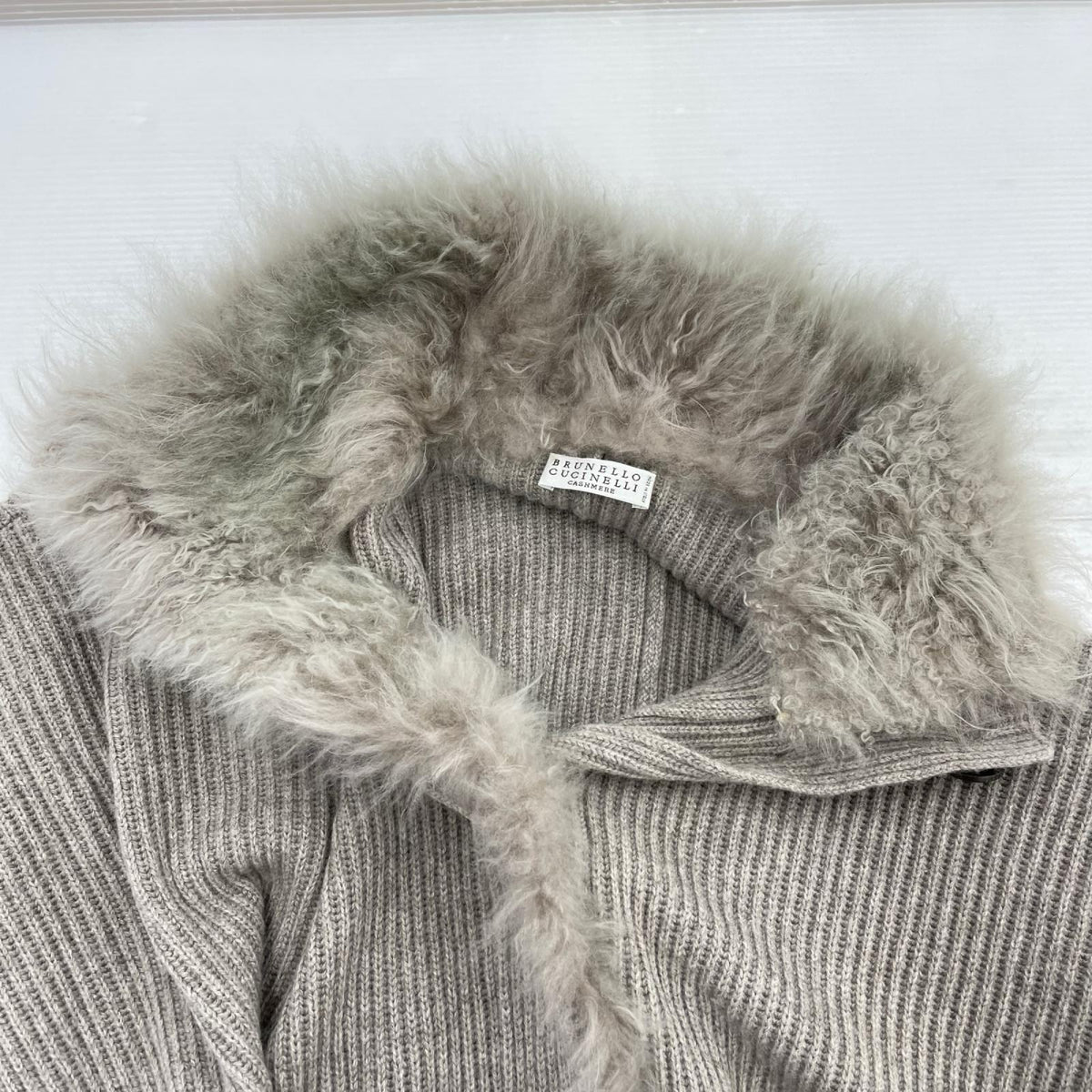 カーディガン ｶｼﾐﾔ ﾆｯﾄﾎﾟﾝﾁｮ (M) M ベージュ