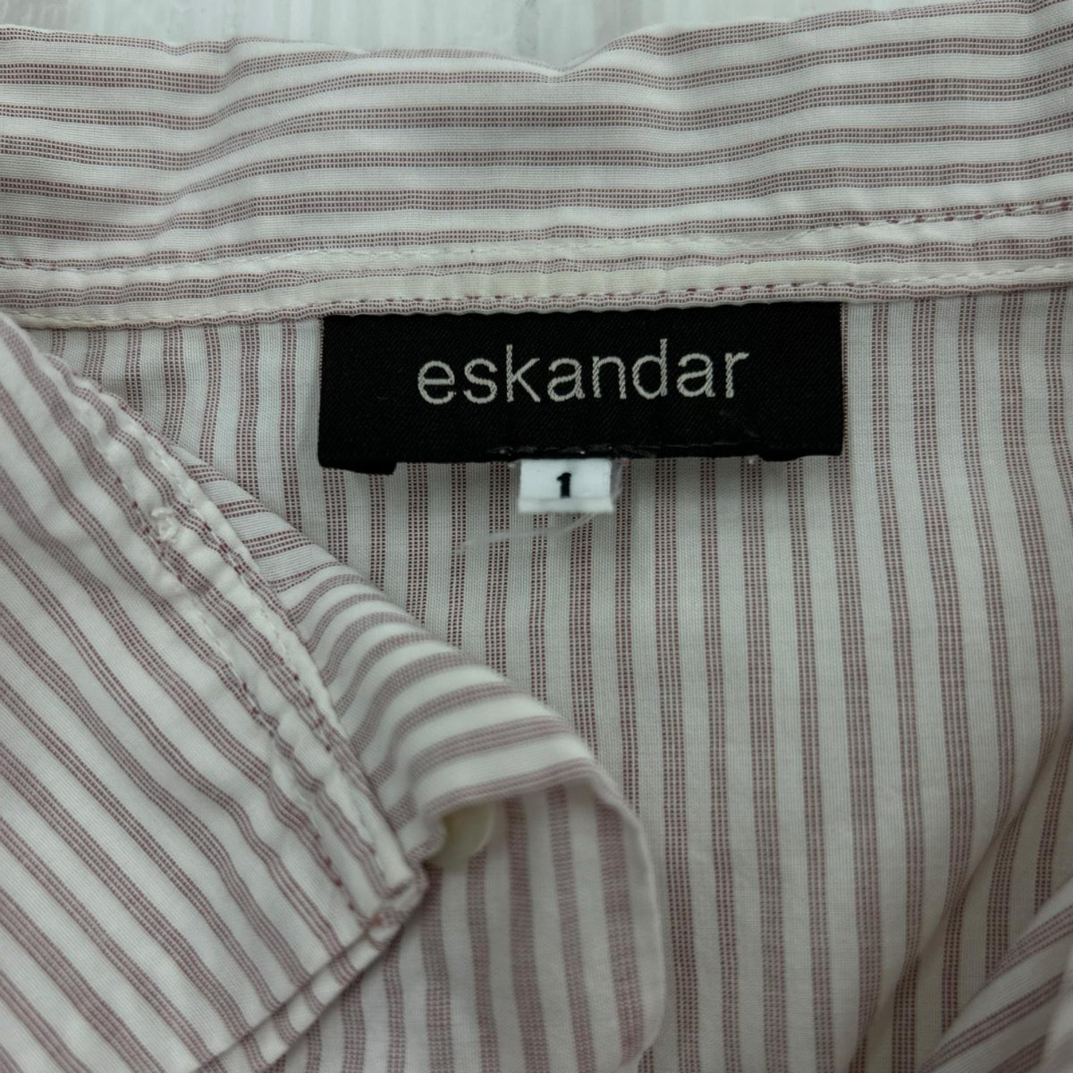長袖シャツ eskandar ｽﾄﾗｲﾌﾟﾜｲﾄﾞｼｬﾂ 1