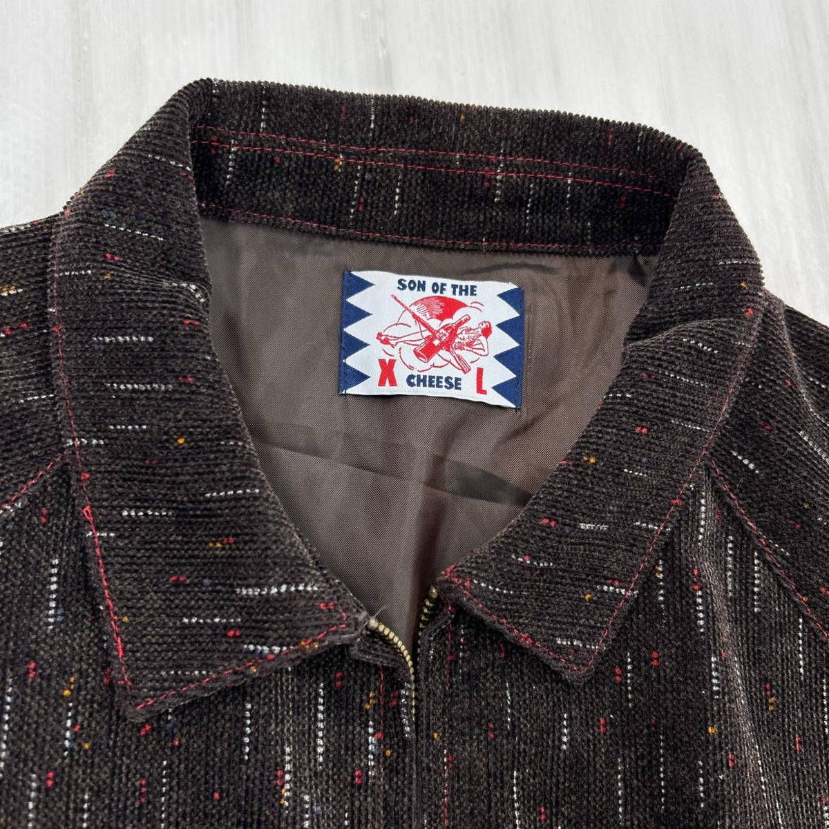 ジャケット SON OF THE CHEESE 50s JKT 絣柄 ｺｰﾃﾞｭﾛｲｼﾞｬｹｯﾄ ブラウン