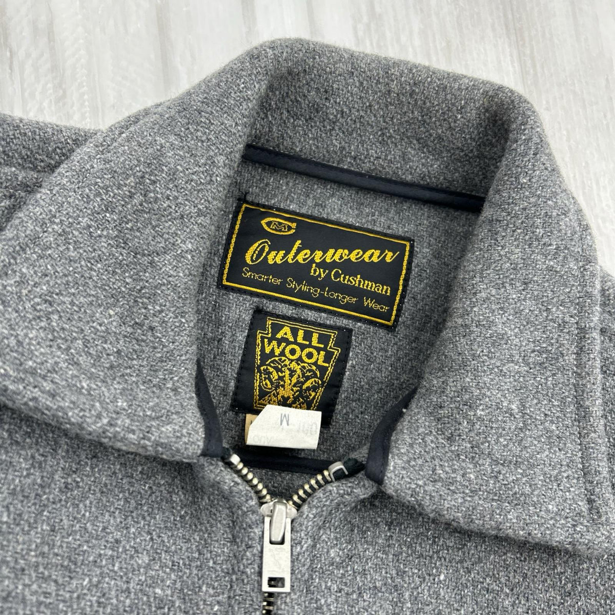 ジャケット レザーエルボーパッチ ウール スポーツジャケット M グレー