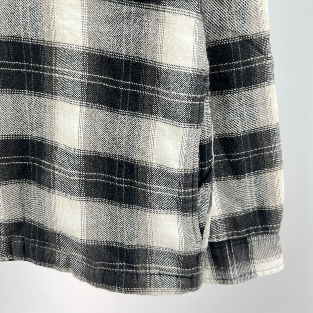 ジャケット quilted hooded plaid shirt M S