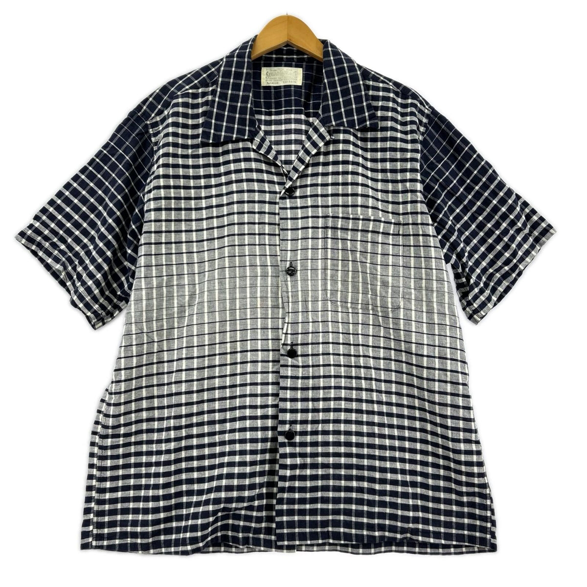 半袖シャツ SUGAR CANE ﾁｪｯｸｵｰﾌﾟﾝｶﾗｰｼｬﾂ SC37936 紺 (L) L ネイビー