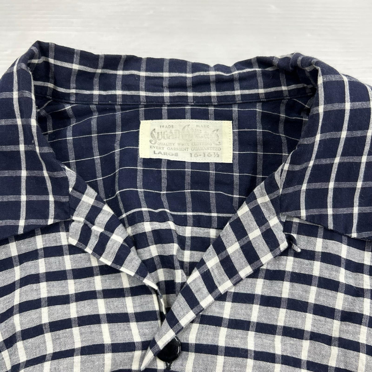 半袖シャツ SUGAR CANE ﾁｪｯｸｵｰﾌﾟﾝｶﾗｰｼｬﾂ SC37936 紺 (L) L ネイビー