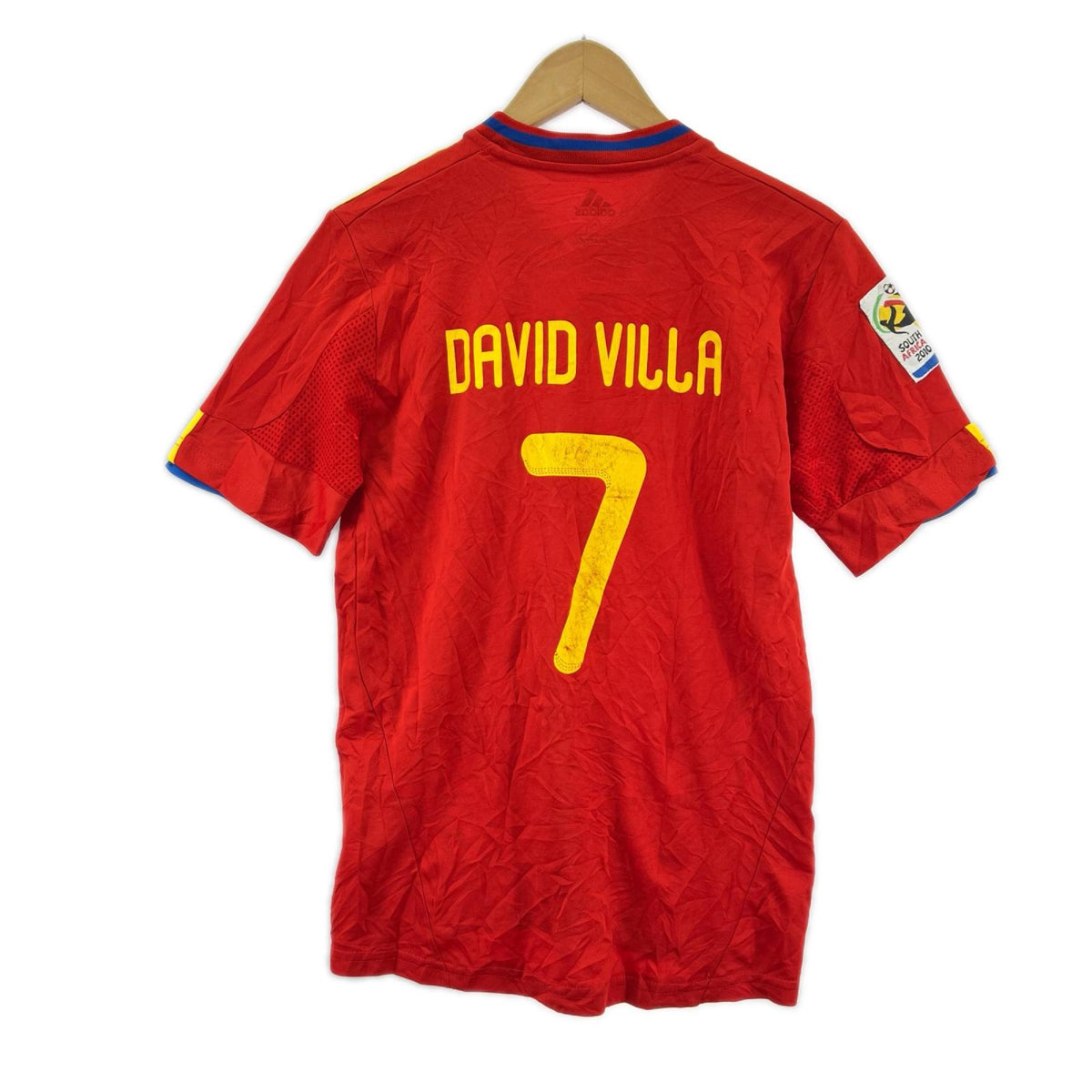 半袖Ｔシャツ adidas 2010 南ｱﾌﾘｶW杯 ﾀﾞﾋﾞﾄﾞ ﾋﾞｼｬ ﾕﾆﾌｫｰﾑ #7 M ﾚｯﾄﾞ M