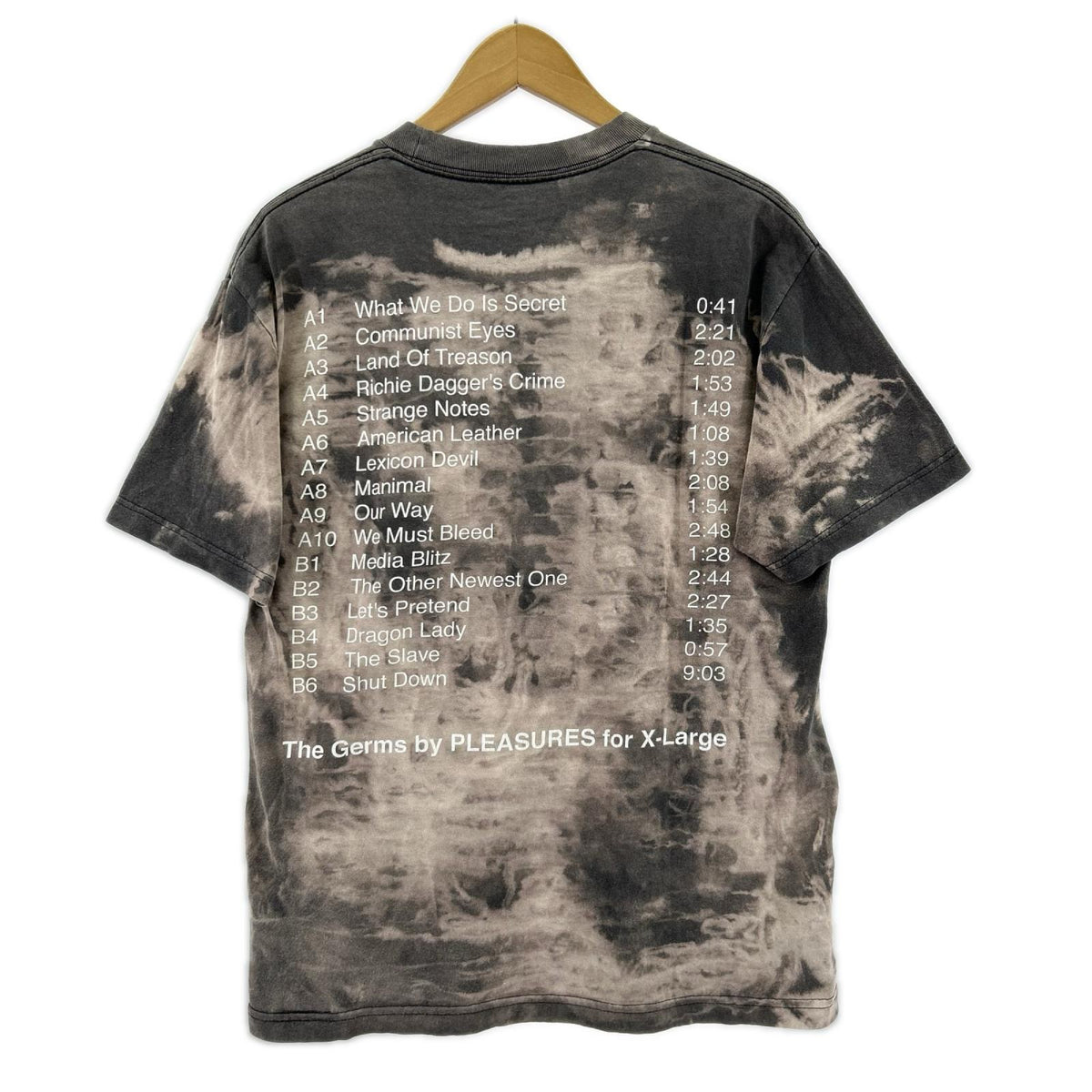 半袖Ｔシャツ XLARGE×PREASURES×The Germs ﾀｲﾀﾞｲﾌﾟﾘﾝﾄTee M M グレー