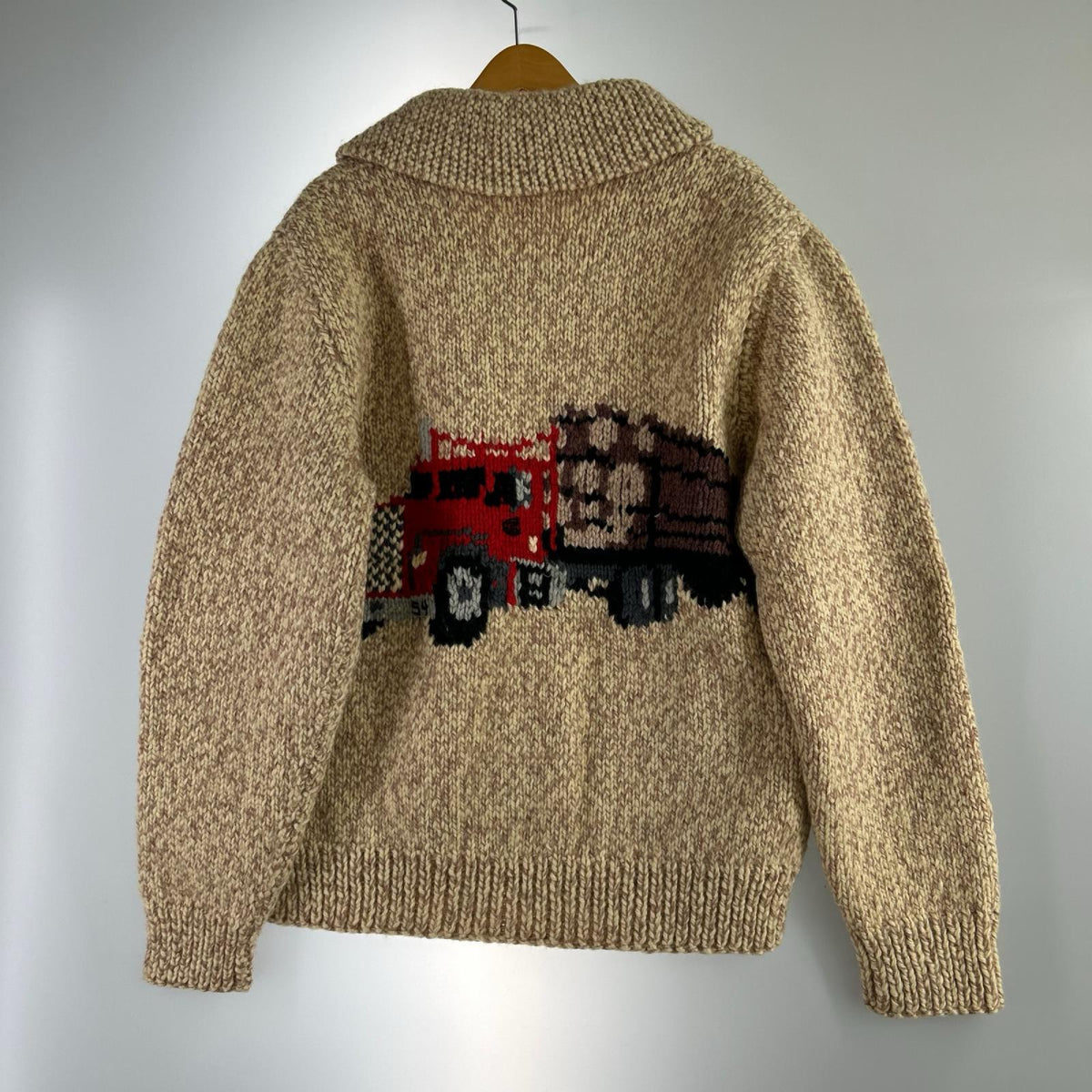 ニット 60頃 coats clark ｶｳﾁﾝﾆｯﾄ ﾄﾚｰﾗｰ ﾊﾞｯｸ ベージュ