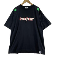 半袖Ｔシャツ OVERPRINT 背面ﾁｬｯｷｰﾌﾟﾘﾝﾄ BLK XL ブラック